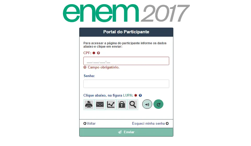 Como acessar sua Página do Participante Enem 2017 - Senha