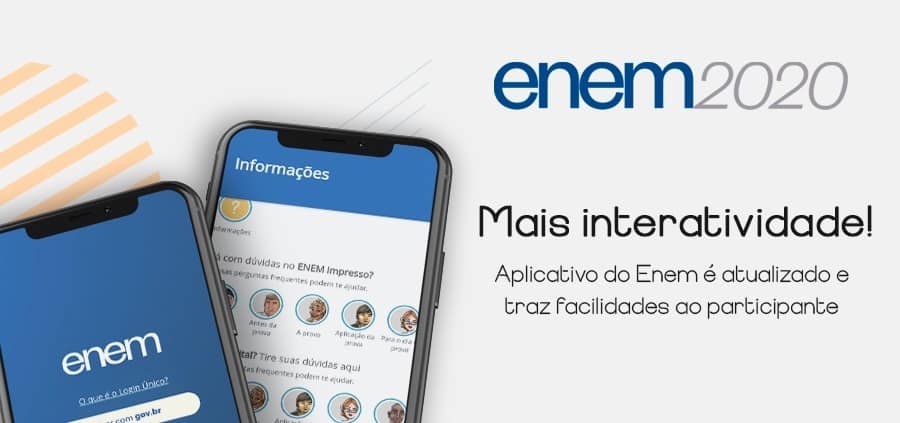 Baixe o Aplicativo do ENEM 2020 (Google Play e App Store) Baixe o Aplicativo do ENEM 2020 (Google Play e App Store)