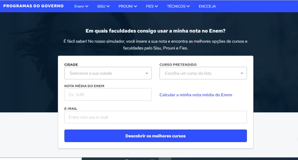 PROUNI Simulador de Nota de Corte - Prouni 2024